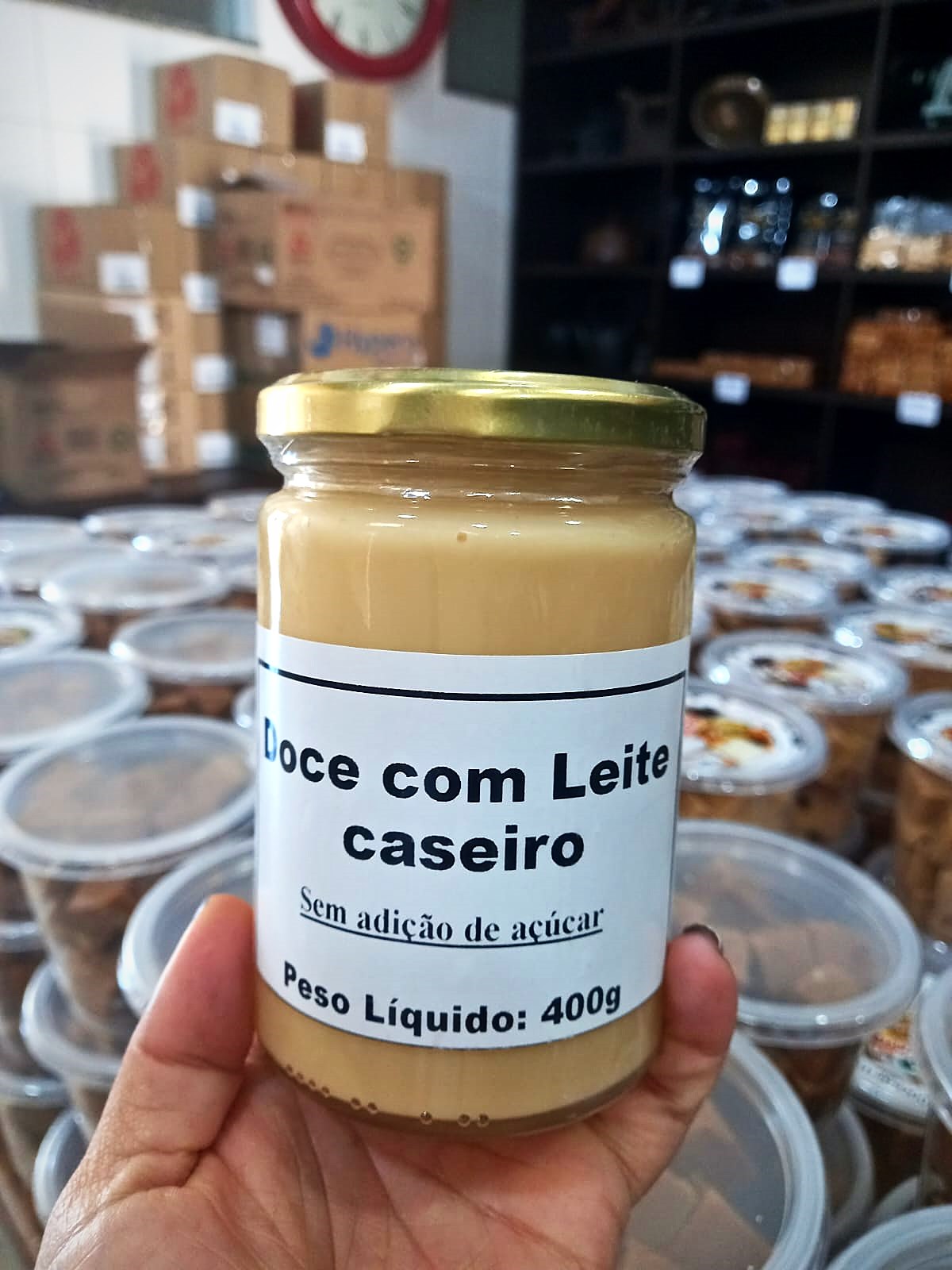 Pote de doce de leite caseiro zero açúcar